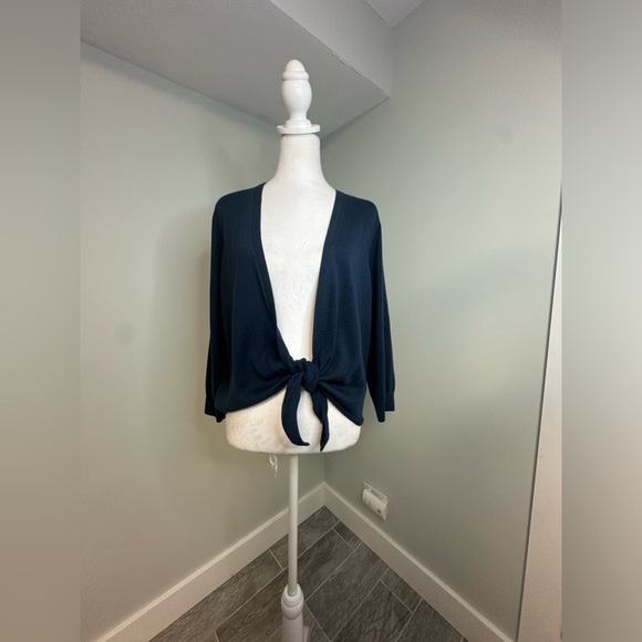 PERUVIAN CONNECTION Blue Pima Cotton Blend  Open Front Cardigan Sweater Size XL - Picture 3 of 14